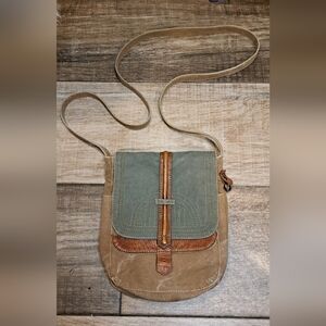 Mona B Oakley upcycled canvas crossbody bag